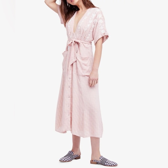 Free People Love To Love You Embroidered Midi Dress 45092 - Picture 1 of 13